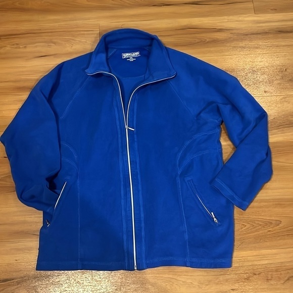Ladies Full Zip Jacket Bold Blue sweater sweatshirt size XXL Kirkland Top - Picture 1 of 9